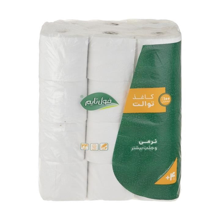 دستمال توالت فولتایم Full Time مدل اقتصادی بسته24رول